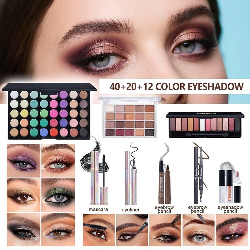 여성용 메이크업 세트 풀 키트 포함, 아이섀도 리퀴드 파운데이션, 루즈