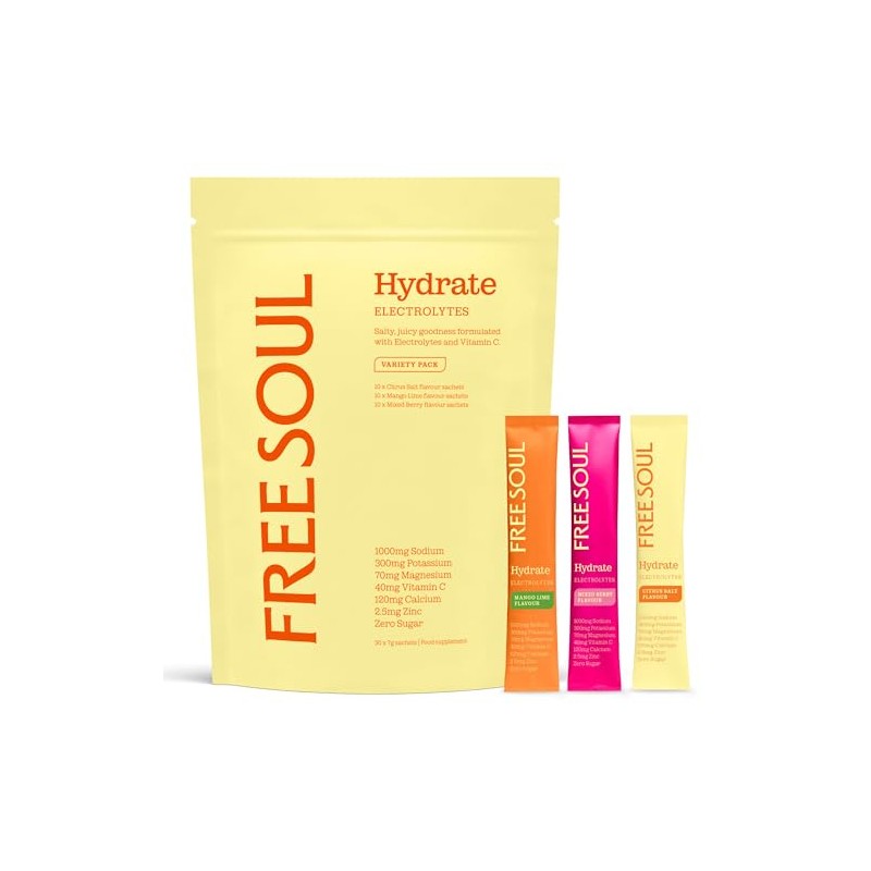 Free Soul Hydrate | Electrolyte Hydration Sachets with Sodium, Magnesium,