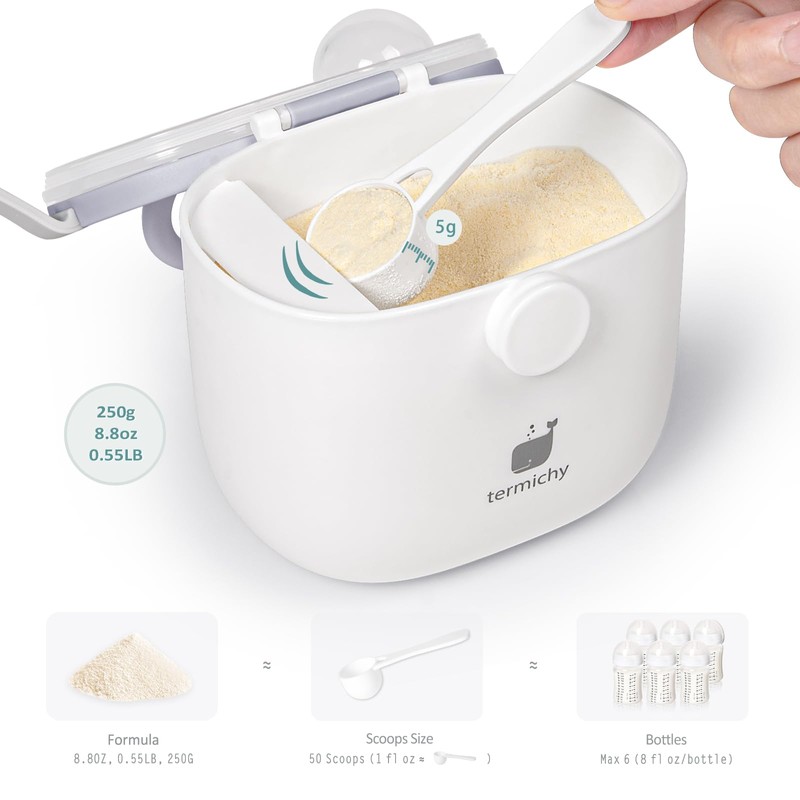 Termichy Baby Formula Dispenser, Portable Formula Dispenser Container with Scoop