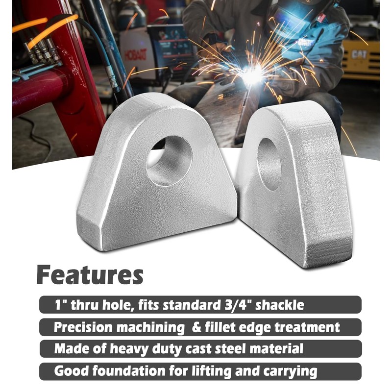 Weld on Shackle Clevis Mounts, for Most Vehicles Bumper Towing,