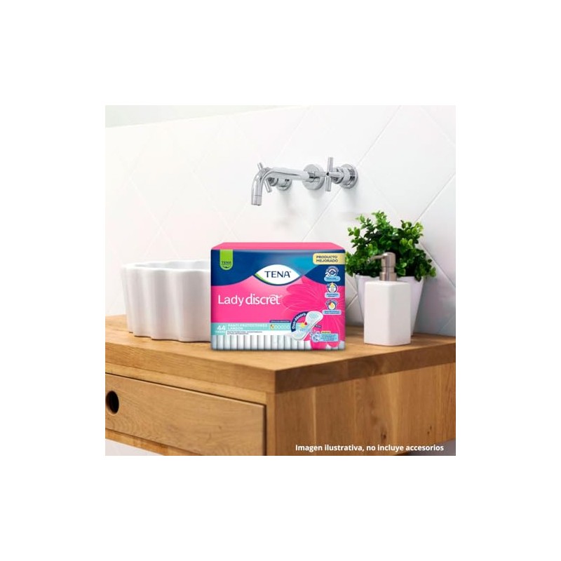 TENA Lady Discret Panti Protectores Largos, 44 piezas