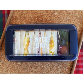 Iwasaki Industrial Lunch Box, 1-Tier, 18.3 fl oz (520 ml), Navy, Easy Care