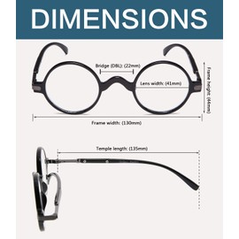 Vintage Round Reading Glasses Professor Readers