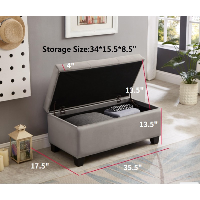 SPOFLYINN Bench, One Size, Light Gray