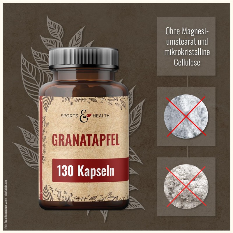 Pomegranate Capsules - 130 Capsules - 1200 mg Pomegranate per