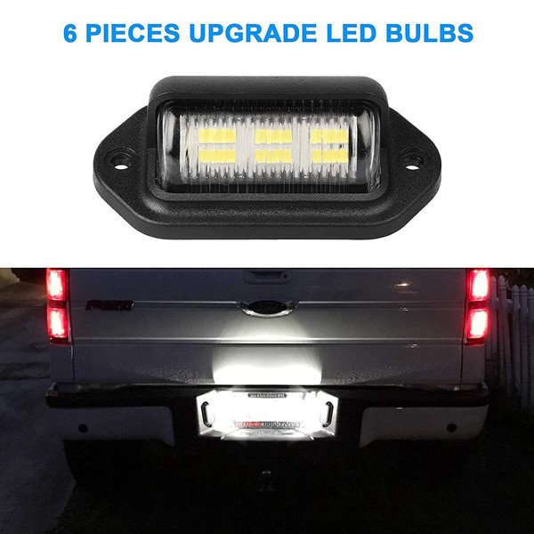 jingfei 2Pcs 12V LED Number License Plate Light for Car