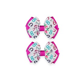 MeiMei Number National Maths Pattern 3.25 inch Hair Bow Slide Barrette Alligator Hair Clip, Handmade Grils Women Hair Accessories, Costumes Accessories, 2 Pieces (Maths 1, BTF25 Bow, Clips)