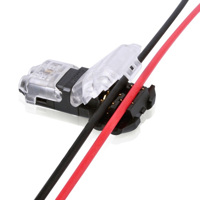 12Pcs Black/Transparent 2 Pin T-connector Pin Terminal Wire Connectors, 20-22