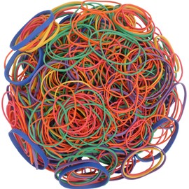 YOUOWO Rubber Bands Rubber Bands #16,#18,#19,#32,#33,#64 6 Different Sizes Total Weight 227g Color Rubber Bands Multicolor for Office School Home Strong Elastic Band Loop Office