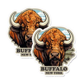 Buffalo New York Magnet 4 inch 2 Pack Vinyl for Souvenir Gift Refrigerator Fridge Dishwasher ID 44999