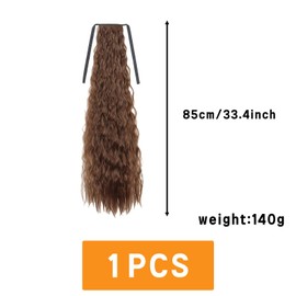 Traziewell Ponytail Extension for Fine Hair Wrap Round Hair Piece Ponytail Extension Long Curly Wrap Around Ponytail Heat Resistant Synthetic Natural Wavy Hairpiece Bridesmaid Hair Accessories 2311