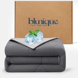 blunique Cooling Silicone Foam Filled Cooling Comforter,Cooling Blanket for Hot Sleeper,King Size Summer Ice Comforter,All-Season Lightweight Bedding,Keep Cooling&Breathable All Night(106"x88")
