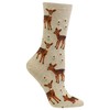 Hot Sox Women's Originals Fashion Crew Socks, Spring Deer (Natural