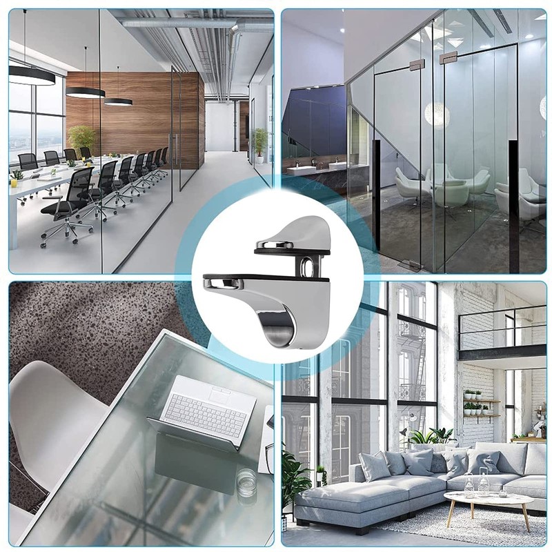 Adjustable Glass Shelf Bracket, Qikuver Adjustable Wood/Glass Shelf Bracket Wall