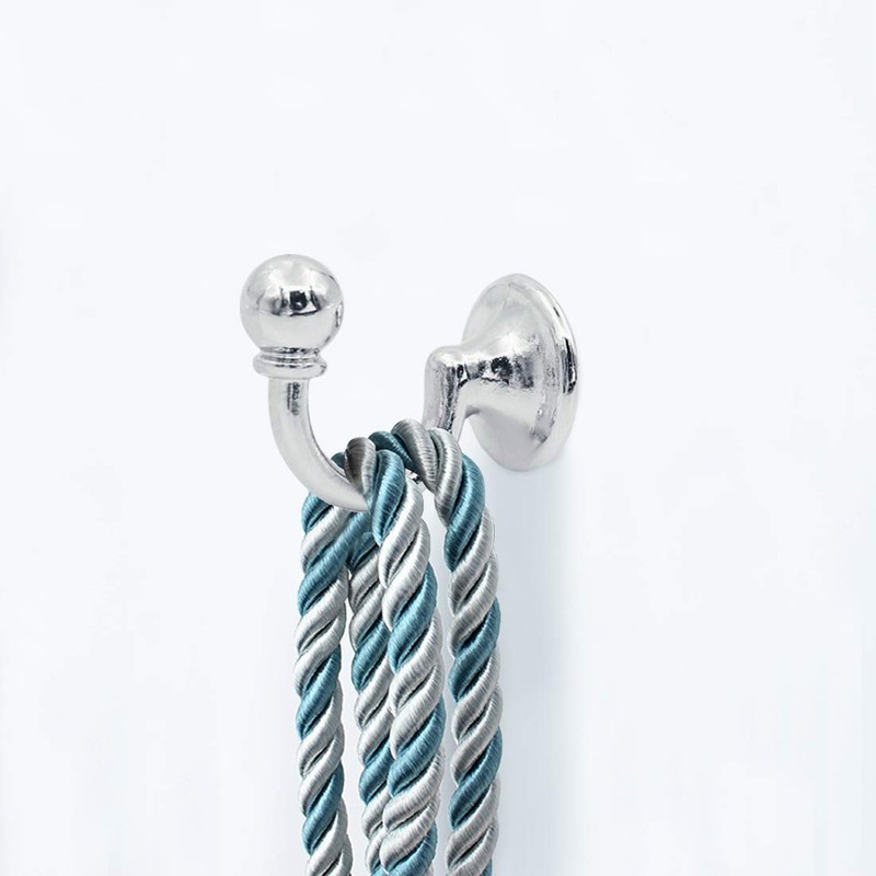 Geluode 8 Pcs Metal Curtain Holdbacks, Curtain Tieback Hooks Metal