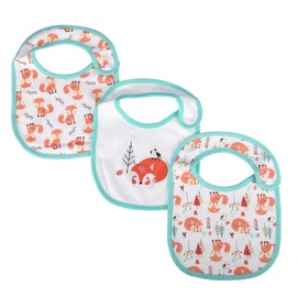 3 Piece Waterproof Bib Washable 100% Organic Cotton Super Absorbent and Soft Unisex Newborn