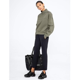 AJISAI 7/8 Joggers Travel Pants with Pockets Lounge Casual Stretch Workout Pants for Women Black M