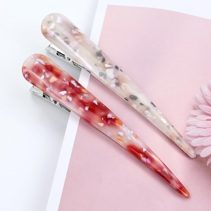 Dizila 6 Pieces Long Big Acrylic Alligator Hair Clips (6PCS