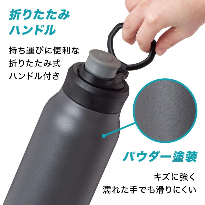 Atlas ADHB-1000GY Water Bottle, 1 Liter, Direct Drinking Bottle with
