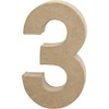 Creativ 26631 20 cm 1-Piece Papier Mache Number 3, Beige