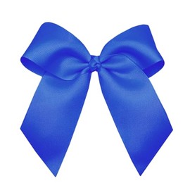 WD2U Girls Large 6" Grosgrain Knotted Hair Bow with Tails on French Clip Barrette (Royal Blue)