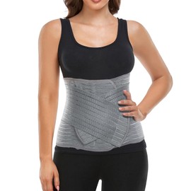 QEESMEI Abdominal Binder Post Surgery Postpartum Belly Band Wrap,SM