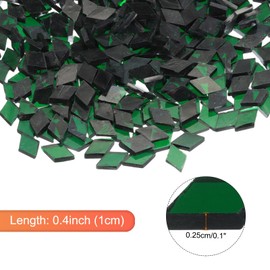sourcing map 200g Mosaic Tiles Rhombus Shape Glass Mosaic Tiles Stained Mosaic Glass Pieces for Home Decoration Art Crafts DIY Projects Transparent Dark Green