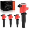 A-Premium (Red) Engine Ignition Coil Pack Compatible with Ford Escape,