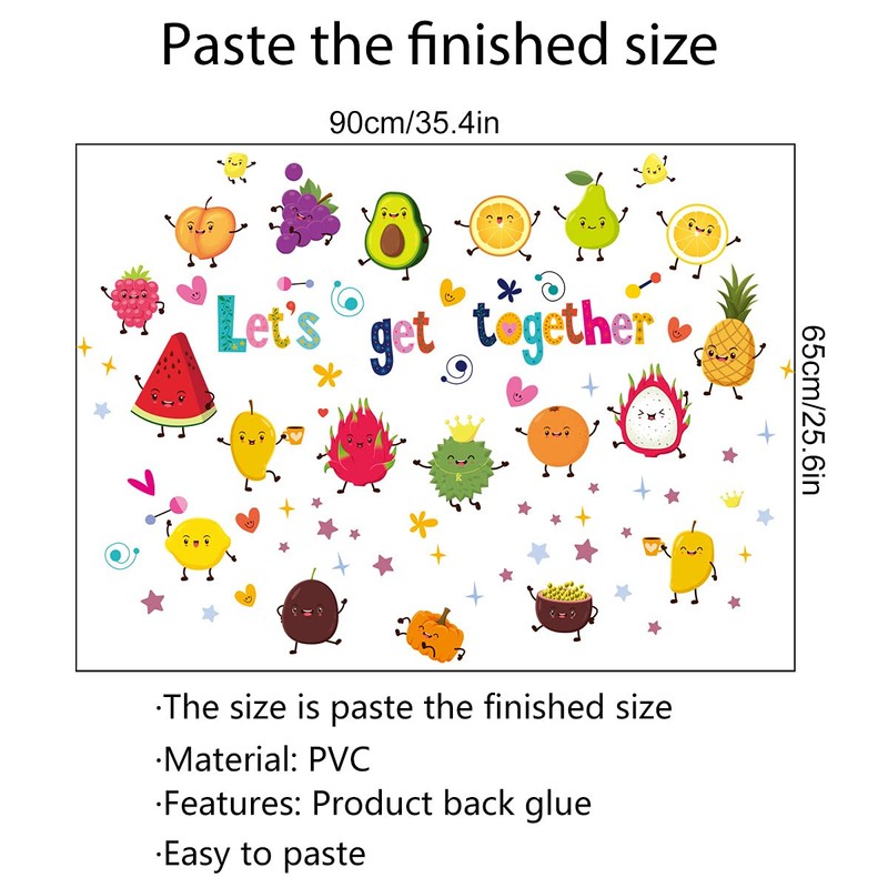 Condessacity Wall Stickers Kids Fruit Party Wall Stickers Cartoon Fruit