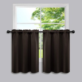 Mrs.Naturall RV Curtains for Camper Windows,Blackout Black Out Thermal Window Insulation Curtain Shade for Winter Insulated,Dark Brown
