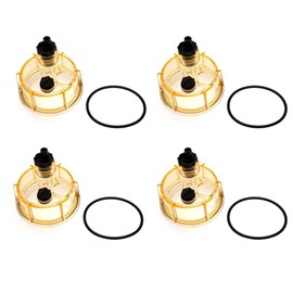 iFJF R25T Water Collection Bowl Replacement for 245R Series Assembly 2/10/30 Micron or S3213 10 Micron Fuel Filter/Water Separator Clear Nylon Withstand High Temperature and Pressure 4 Packs