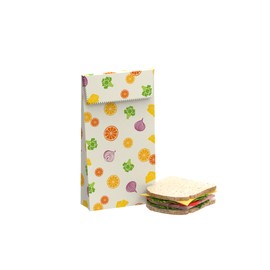 Nuts Beeswax Lunch Bag 18 x 26 cm | Sandwich and Snack Bag | Beeswax Cloth | Sustainable Food Packaging and Takeaway