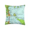 Vintage Mackinac Island MI Nautical Map (1955) Throw Pillow