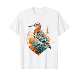 Buff-breasted Sandpiper Geometric Patten Art,Cute Bird Lover T-Shirt