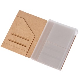 Zipper Case & Kraft Folder Refill Inserts for Passport Size Travelers Notebook, 3.5"x4.9"