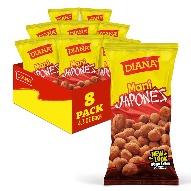 Diana Maní Japonés Japanese-Style Seasoned Roasted Peanuts, 4.3 Oz (Pack