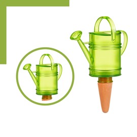 Scheurich Nelly Water Dispenser, 1 x Green, 110 ml Capacity, Watering Ball Small with Clay Base, Water Dispenser Plants and Flowers, Terracotta Handle