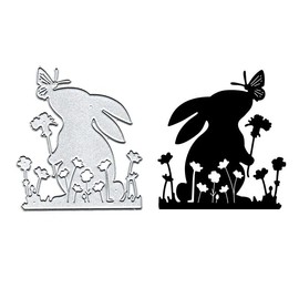 Easter Flowers Rabbit Metal Die Cuts Cutting Dies, Easter Flowers Rabbit Paper Cards Cutting Dies Cut Stencils for DIY Embossing Card Making Book Tags Decorative Paper Dies Scrapbooking