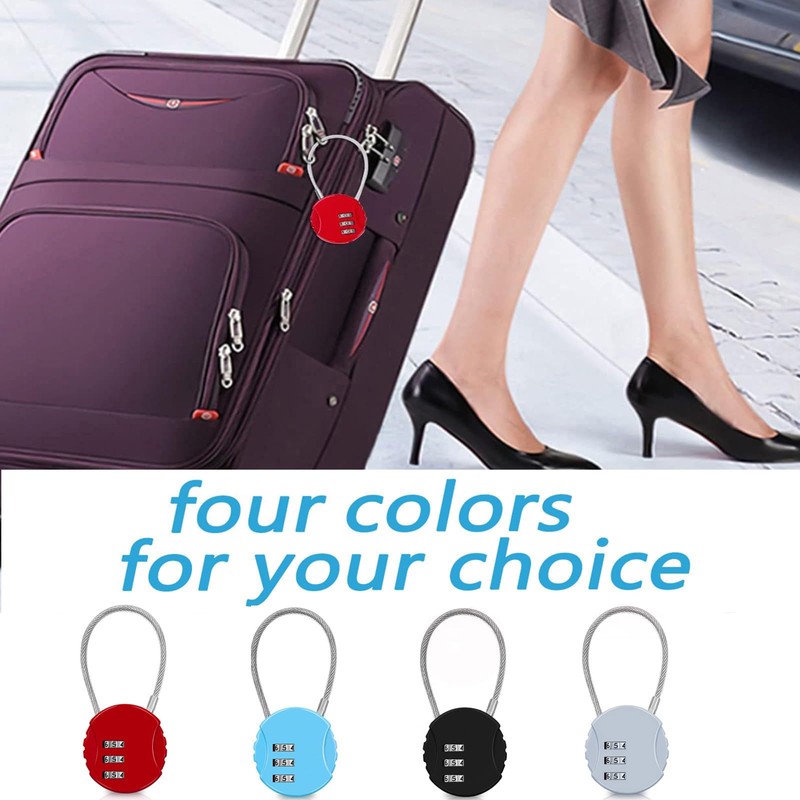 Combination Padlock,4 Pcs Combination Padlocks Small Padlock with Combination 3