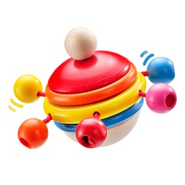 Selecta 61068 Colourful Rotondo Spinning Wooden Grasping Toy, 7.5 cm, S
