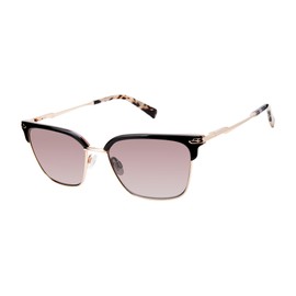 Ted Baker TWS255 Square Sunglasses for Women, 55 mm, UV400 Protection, Black and Gold