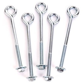 Zinc Plated Eye Bolts with Nuts and Washers M8/ 150MM Strong Wire/Chain Link Fence Support Stainless Steel Lifting Eye Bolts with Nut Washer Ring Bolts with Metric Thread Pack of 5.