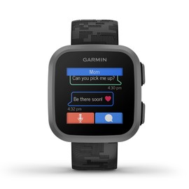 Garmin Bounce™, Kids Smartwatch, Two-Way Text and Voice Messaging, Location Tracking, Black Camo (Renewed)