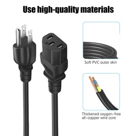 VECASDEN Fast Charging Cable for Jackery Explorer, Ecoflow Delta/River, BluettiPower Station Charger, Monster Speaker Guitar Amp Amplifier Power Cord 5FT