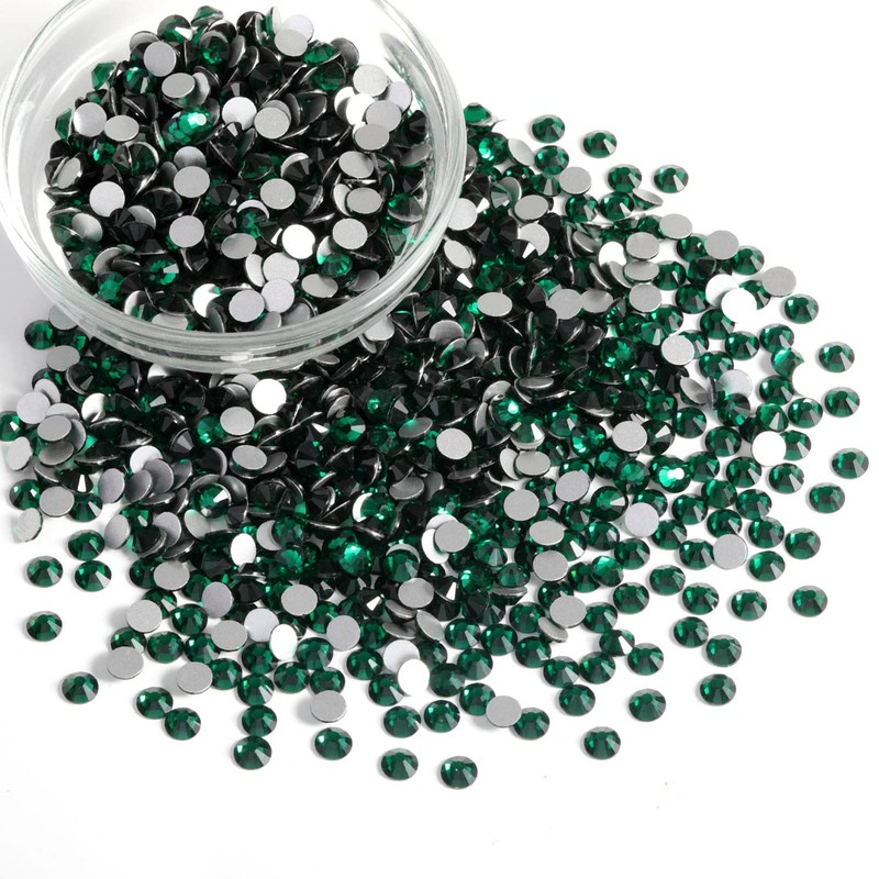 Beadsland Flatback Rhinestones Bulk,14400pcs Green Rhinestones for Nails Crafts Clothes