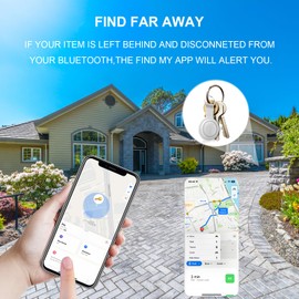 Key Finder, 4 Pack Tracker Tag, Item Locator, Tracker, Works with Apple Find My (iOS only), IP66 Waterproof, Privacy Protection, Lost Mode, Phone Finder, for Bag Luggage Wallet (White)