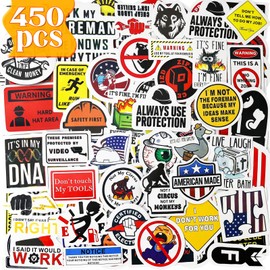 450 PCS Hard Hat Stickers for Man,Funny Sticker for Adults,Vinyl Waterproof Stickers for Construction Hat,Helmet,Water Bottle,Tool Box - Gift for Blue Collar,Welder,Electrician,Mechanic