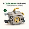 52cc Chainsaw Carburetor – 2-Stroke Replacement Carb with Copper Elbow