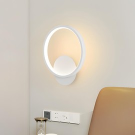 ZTWLEED LED Wandleuchte Innen,12W 1400LM Moderne Wandlampe 3 Farben Licht 3000K/4000K/6000K,Weiß Runden Wandbeleuchtung für Schlafzimmer Wohnzimmer Korridor Treppe Φ 20CM 220V