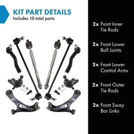 TRQ Front Steering & Suspension Kit Compatible with 2016-2022 Toyota